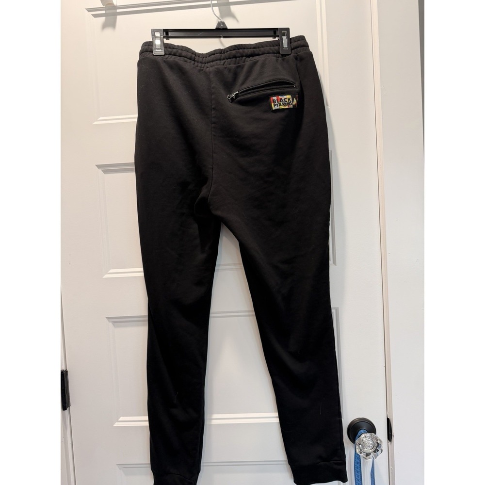 Black Pyramid Chris Brown Spellout Joggers Mens XXL Black Embroidered Sweatpants - Picture 3 of 5